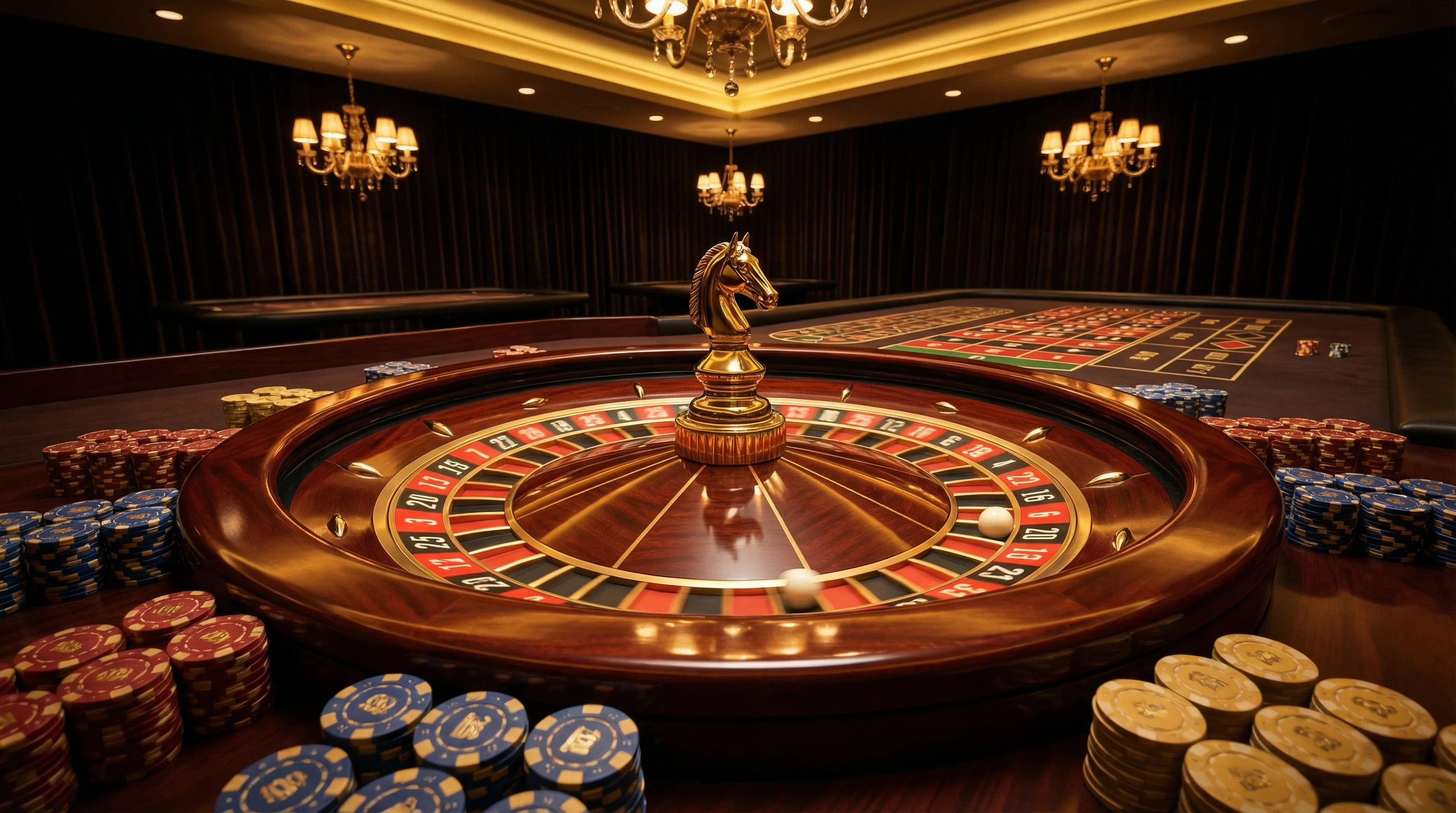 Roleta europeia de luxo com bola girando no luckbet